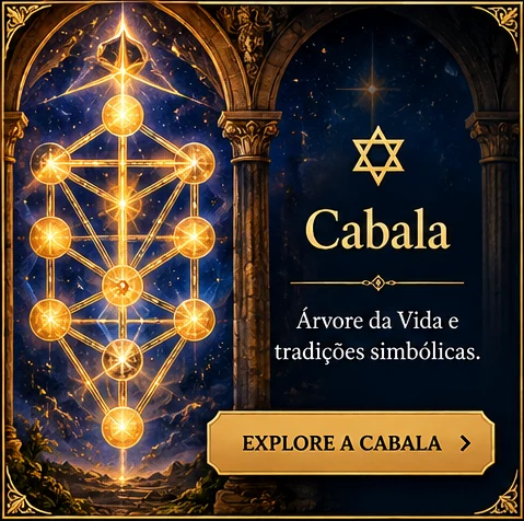 Árvore da Vida cabalística iluminada em dourado.